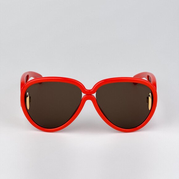 Loewe x Paula’s Ibiza Sunglasses – Orange Pilot Frame Brown Lenses LW40132I 42E - Picture 6 of 11